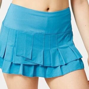 Lucky In Love Count Me In Collection Flouncy Pleated Skort Turquoise Size XS